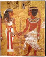 Framed Tutankhamun and his wife, Ankhesenamun