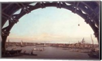 Framed London seen through an arch of Westminster Bridge