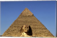 Framed Great Sphinx  Chephren Pyramid  Giza  Egypt