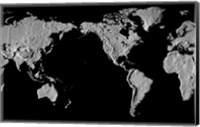 Framed Close-up of a world map - black