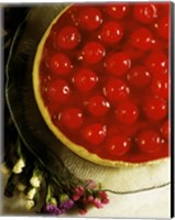 Framed Close-up of a cherry covered cheesecake