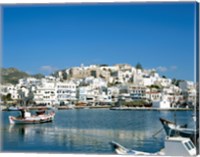 Framed City Skyline and Harbor, Naxos, Cyclades Islands, Greece