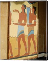 Framed Minoan Art, Procession Fresco, Palace of Knossos, Knossos, Crete, Greece
