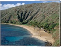 Framed High angle view of a bay, Hanauma Bay, Oahu, Hawaii, USA Landscape