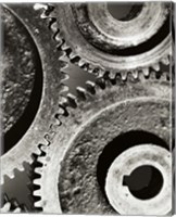 Framed Close-up of interlocked gears