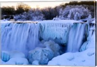 Framed Waterfall frozen in winter, American Falls, Niagara Falls, New York, USA