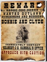 Framed Bonnie and Clyde Wanted Poster