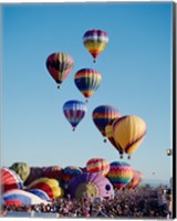 Framed Low Angle View Of Colorful Hot Air Balloons In The Sky , Albuquerque International Balloon Fiesta, Albuquerque, New Mexico, USA