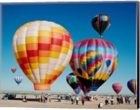 Framed Hot air balloons taking off, Balloon Fiesta, Albuquerque, New Mexico