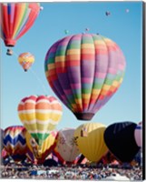 Framed Low angle view of hot air balloons in the sky, Albuquerque International Balloon Fiesta, Albuquerque, New Mexico, USA