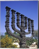 Framed Low angle view of a menorah, Knesset Menorah, Jerusalem, Israel