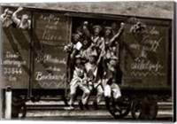 Framed German Soldiers in a Railroad Car on the Way to the Front