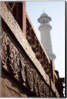 Framed Close up of Carving at the Taj Mahal, Agra, Uttar Pradesh, India