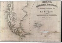 Framed Mapa de la Republica Argentina 1875
