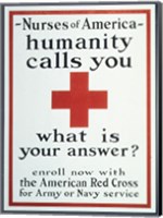 Framed Nurses of America Humanity Calls You Enroll now with the Red Cross