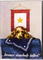 Framed Sad Puppy Propoganda Poster, 1944