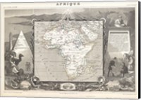 Framed 1847 Levasseur Map of Africa