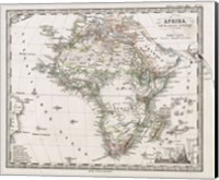Framed 1862 Stieler Map of Africa