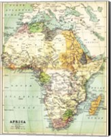 Framed Map of Africa 1885