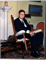 Framed JFK in Yellow Oval Room 1962