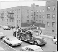 Framed USA, New York City, fire engine