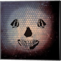 Framed Grunge Skull Smile