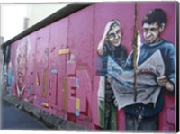 Framed Torn Newspaper Berlin Wall