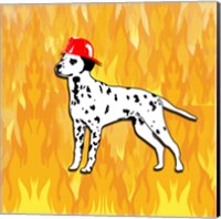 Framed Firefighter Dog