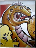Framed Dinosaur Graffitti