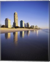 Framed Reflection of buildings in water, Surfers Paradise, Queensland, Australia