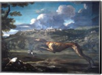 Framed Pace, Michelangelo, Greyhound, rabbit, and the Castle of Ariccia