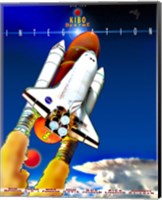 Framed STS 123 Mission Poster