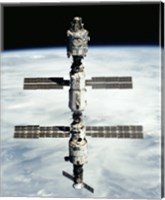 Framed International Space Station after Russian module installation