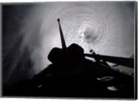 Framed Orbiter Columbia Passes Over the Eye of Typhoon Owen