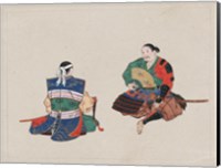 Framed Seated Samurai Warriors