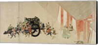 Framed Emperor Nijo escaping from the Imperial Palace to the Rokuhara mansi