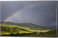 Framed England, Yorkshire, Yorkshire Dales, Rainbow over Swaledale