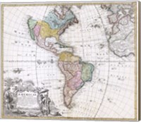 Framed 1846 Homann Heirs Map of North America
