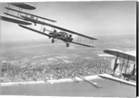 Framed U.S. Army Air Corps Curtiss B-2 Condor bombers flying over Atlantic City