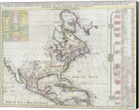 Framed 1720 Chatelain Map of North America