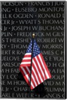 Framed American flag at Vietnam Veterans Memorial