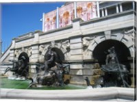 Framed Library of Congress Court of Neptune Fountain Washington DC