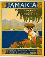 Framed Jamaica, the gem of the tropics, travel poster, 1910