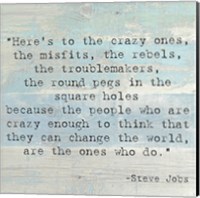 Framed Here's to the Crazy Ones, Steve Jobs Quote