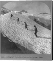 Framed Washington - Mount Rainier Toiling up a steep snowfield