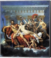 Framed Jacques - Louis David Aphrodite Ares Graces