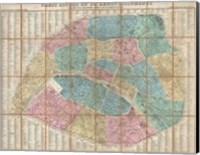 Framed 1867 Logerot Map of Paris, France