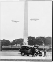 Framed U.S. Army Blimps, Passing over the Washington Monument