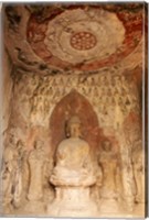 Framed Buddha statue, Longmen Buddhist Caves, Luoyang, China