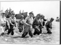 Framed Gen. Douglas MacArthur Wades Ashore During Initial Landings at Leyte, Philippine Islands